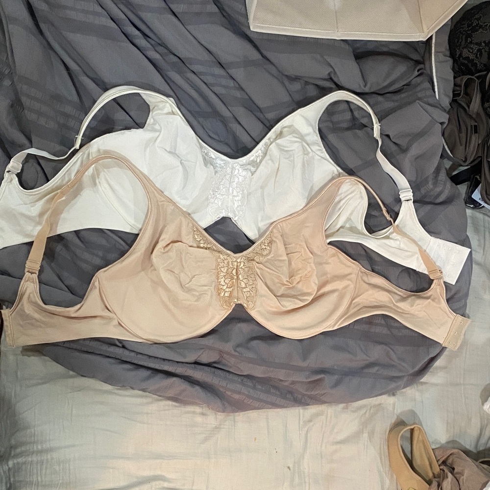 Bali Lace Detail Bra Set - White and Tan